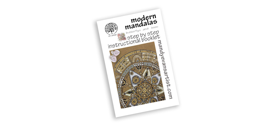 the front cover of the Modern Mandala step by step instructional worksbook