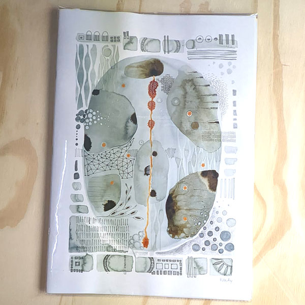 an image of a notebook by Mandy printed with some of her original watercolour art