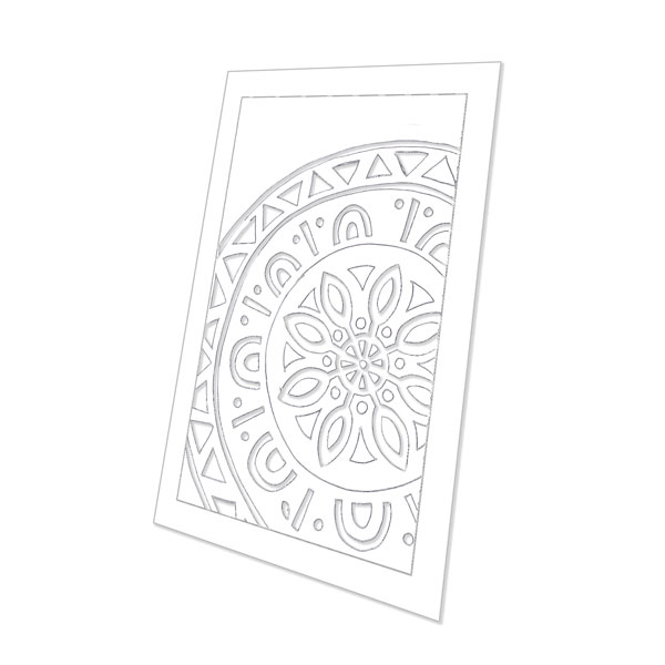 an example of a  mandala template in the stamp painting workbook 