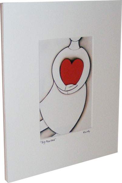 a one of the love heart images by artist Mandy Evans called Big Hearted depicting a spirit holding a heart