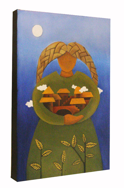 a side view of the original painting motherday