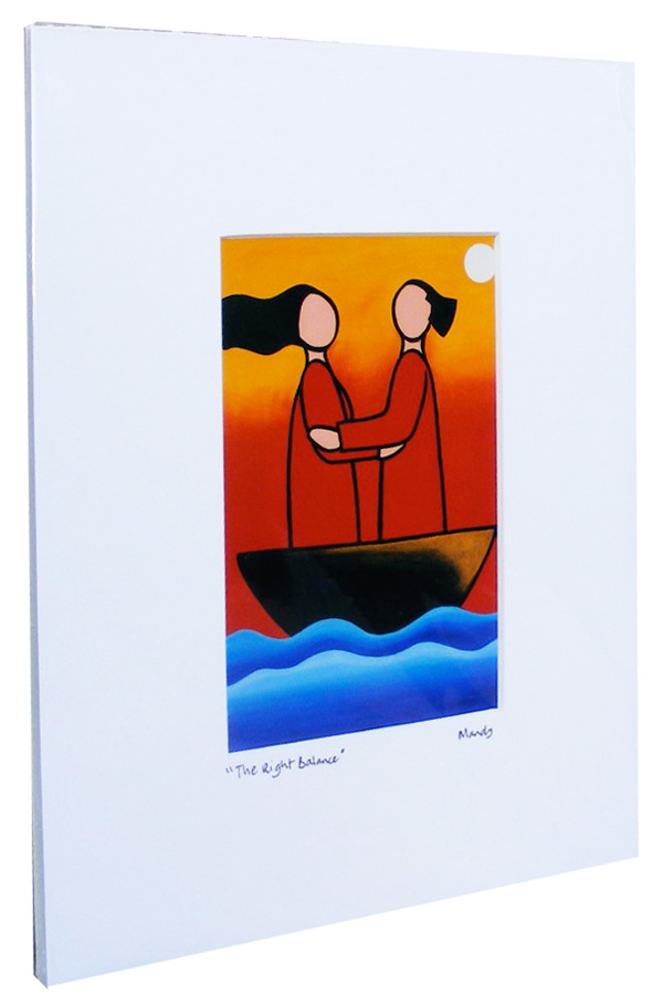Two people standing in a boat facing each other- representing the balancing art of relationships