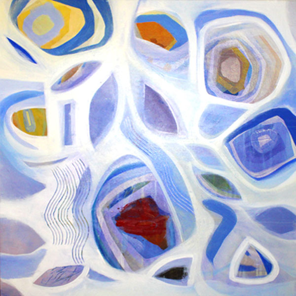 a closeup of one of Mandys sold abstract paintings